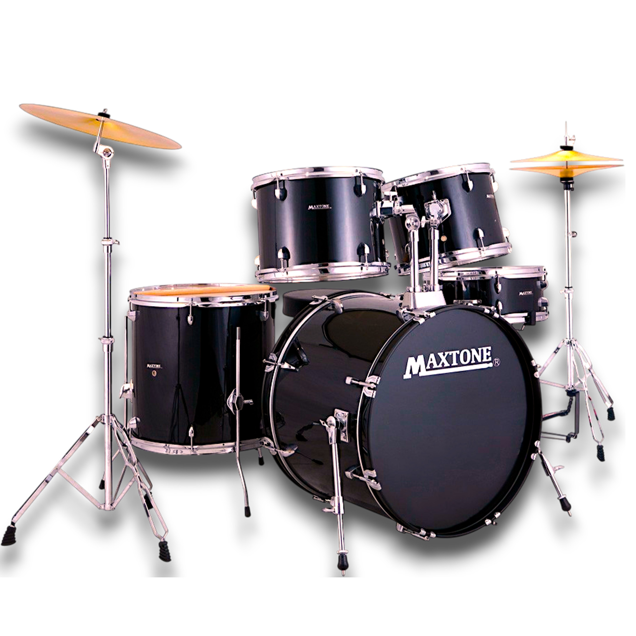Batería Acústica Completa Maxtone (5 Piezas) – Kit de Iniciación Profesional