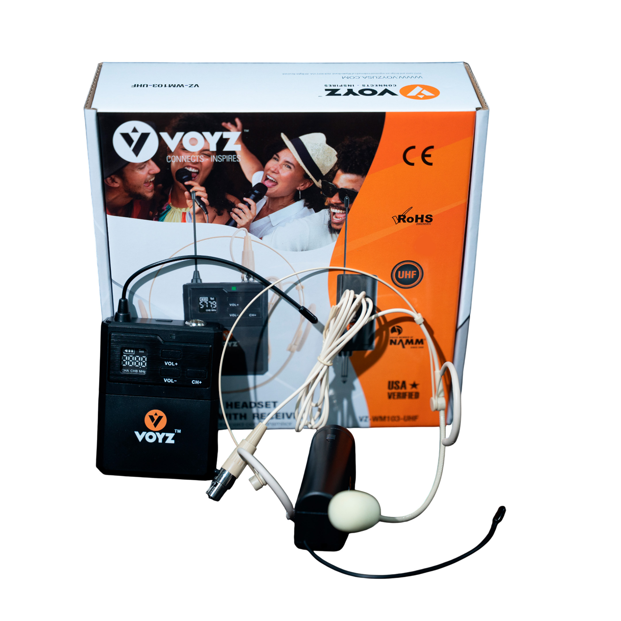Sistema Inalámbrico de Diadema UHF VOYZ VZ-WM103-UHF