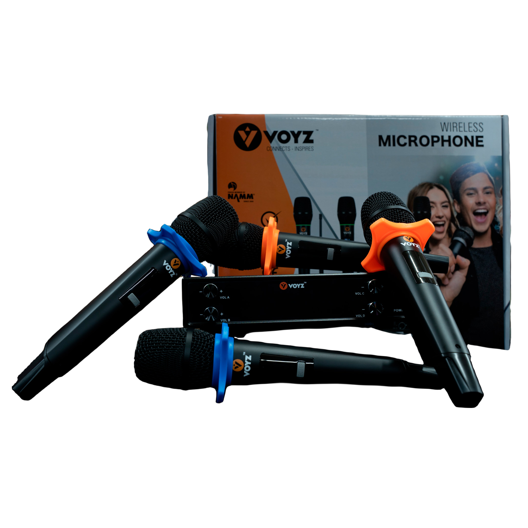 Sistema de 4 Micrófonos Inalámbricos UHF VOYZ VZ-4808UHF