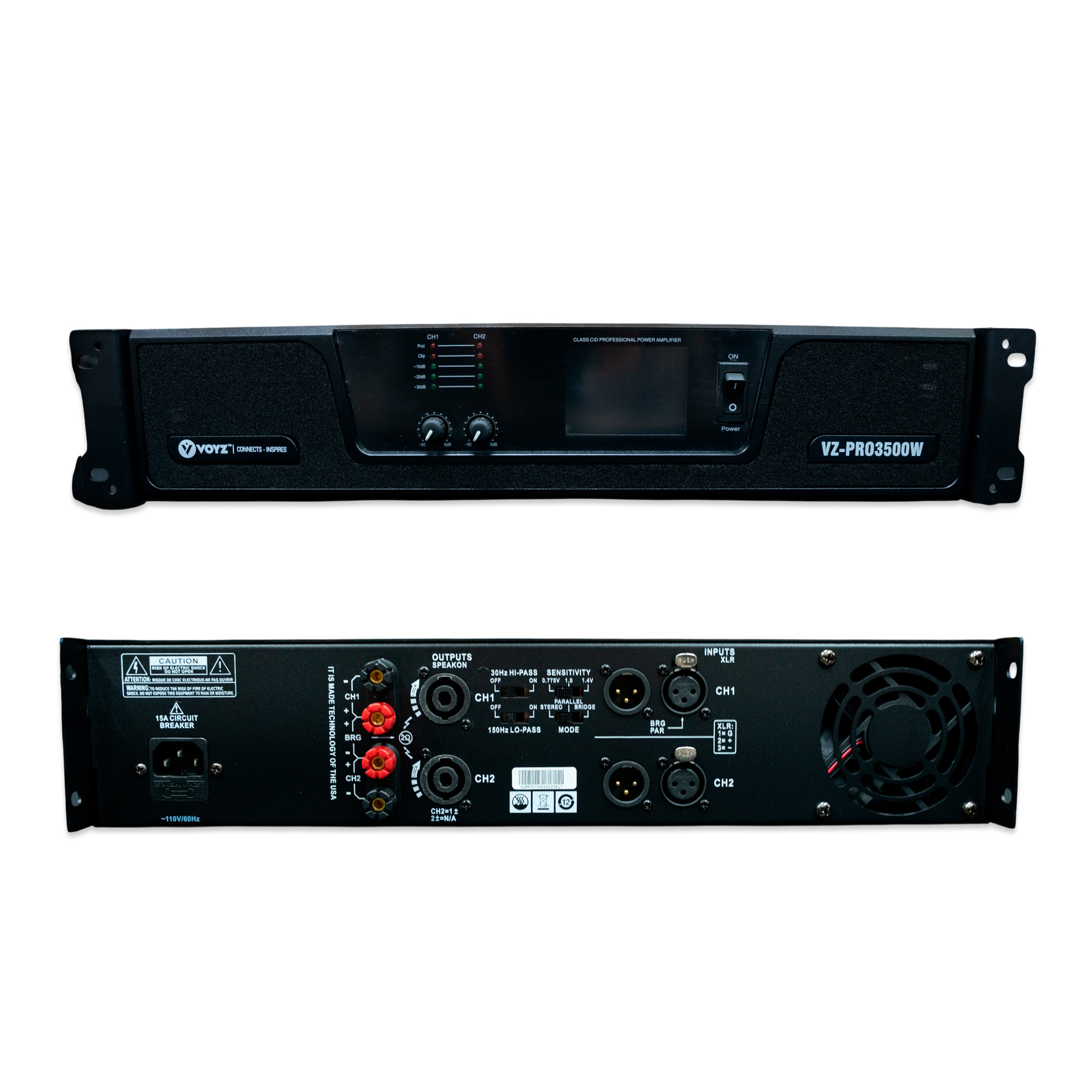 Amplificador de Poder Profesional Voyz VZPRO3500W