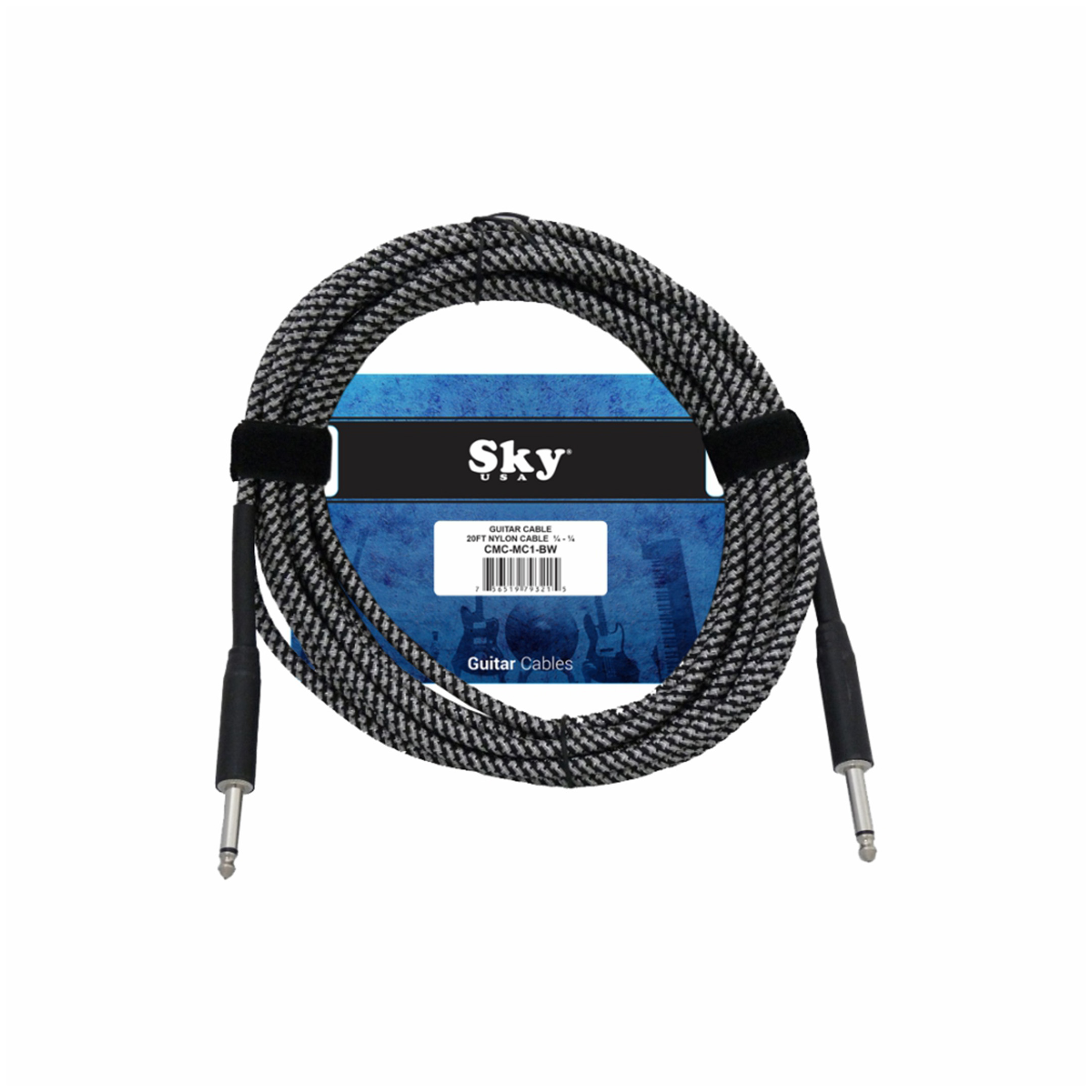 Cable para Instrumento / Guitarra Sky CMC-MC1-BK – 6 Metros (20 ft) Negro
