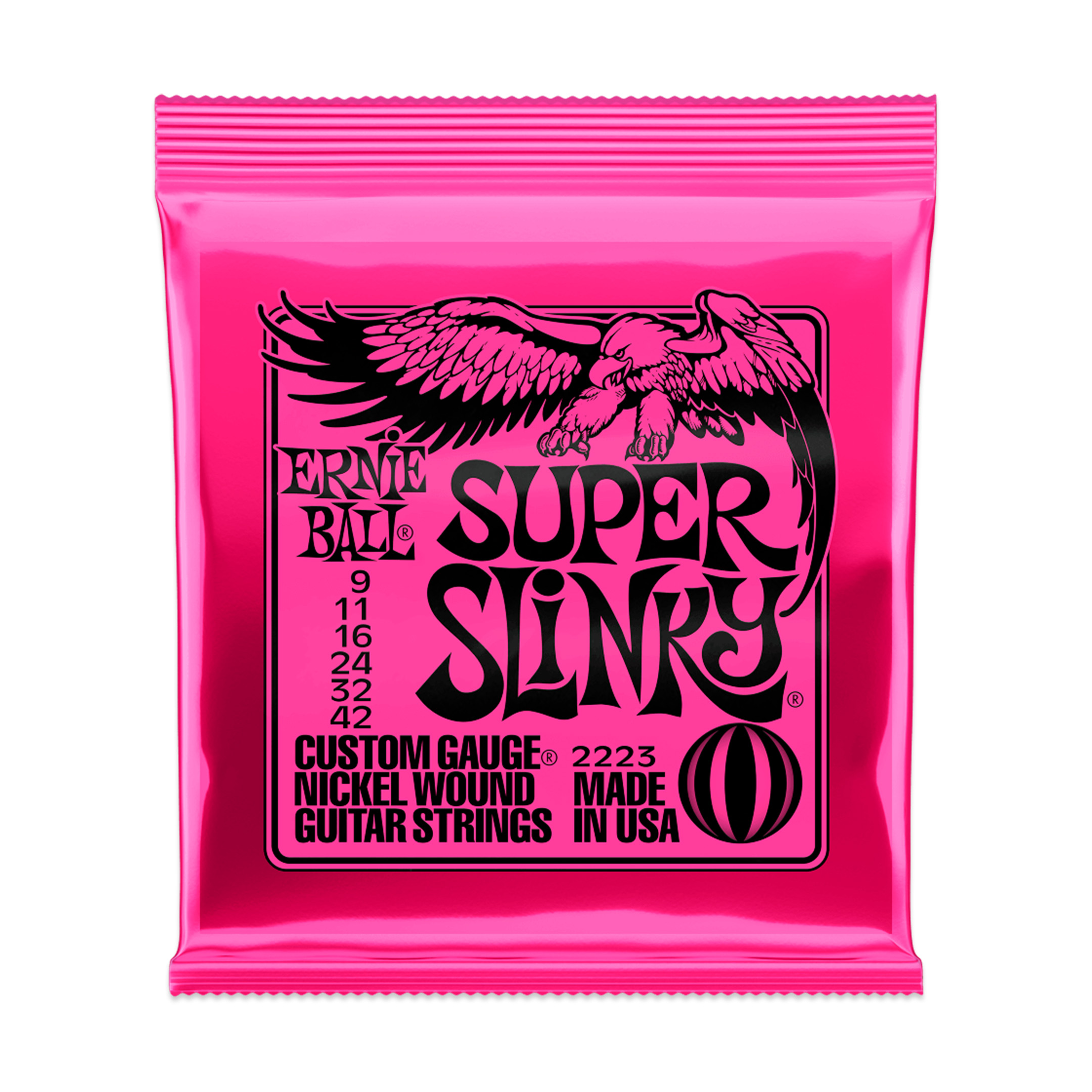 Ernie Ball Super Slinky Nickel Wound Cuerdas para Guitarra Eléctrica (Calibre 9-42)