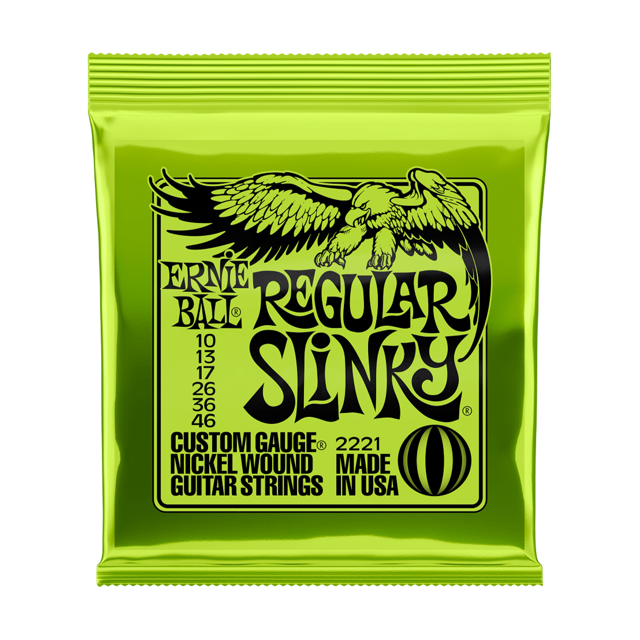 Ernie Ball Regular Slinky Nickel Wound Cuerdas para Guitarra Eléctrica (Calibre 10-46)